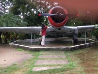 太平洋戦争の戦闘機の展示の写真