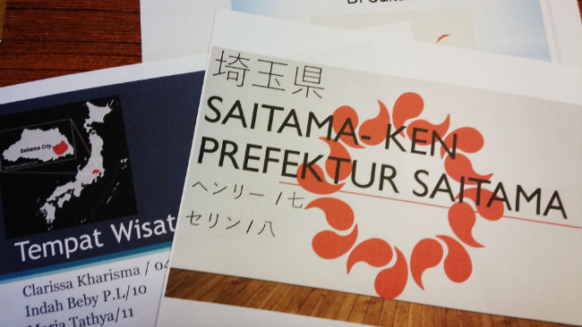 日本語パートナーズ インドネシア ジョグジャカルタ 生徒たちが調べた埼玉についての資料