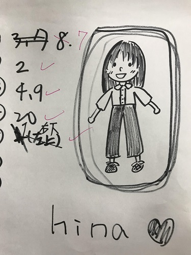 クイズの回答と日本語パートナーズが描かれたイラストの写真