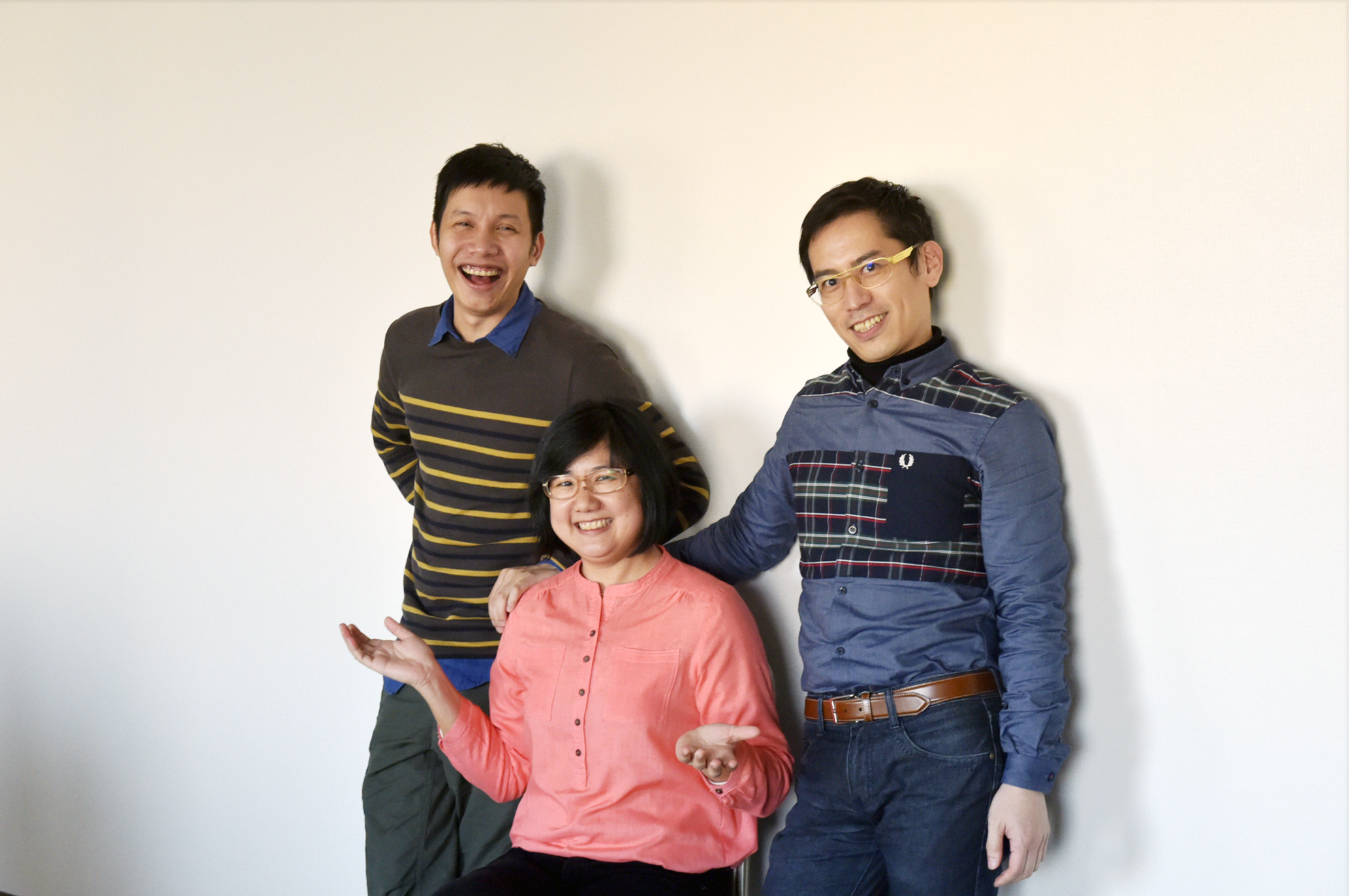 A photo of Mr.Mark Teh, Ms.June Tan , and Mr.Sadayuki Higuchi during interview