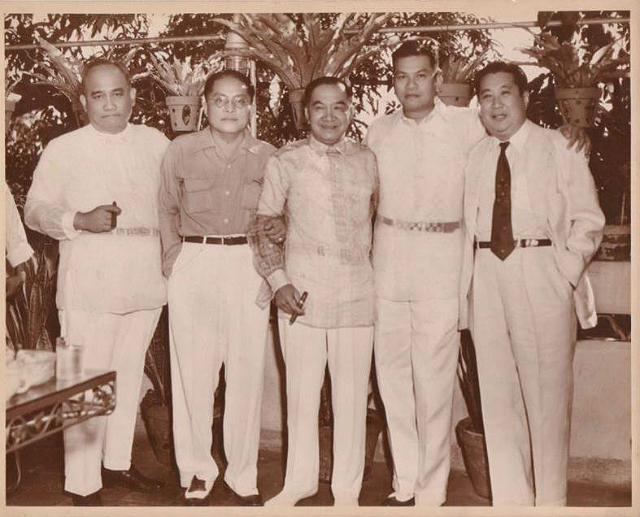 Photo 7. Grandfather Engracio Ileto with Ramon Magsaysay and Jose Paciano