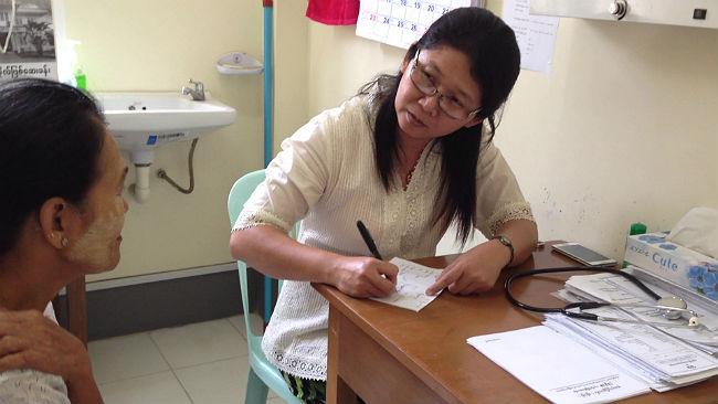 A photo of Dr.Ma Thida worked in the Muslim Free Hospital as a surgeon