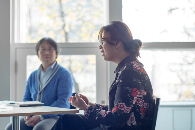 A photo of Ms. Dino and Mr. Okada during the interview