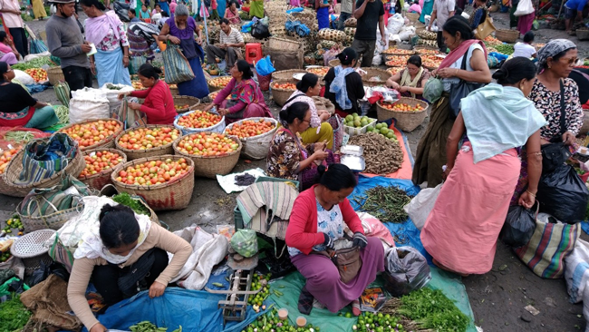 インドの日常。市場の写真。